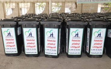حاويات مخصصة لإطعام الكلاب الضالة في الزرقاء